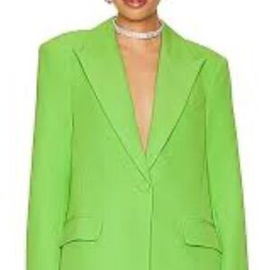 NWT Camila Coelho Morena Neon Green Single-Button Blazer